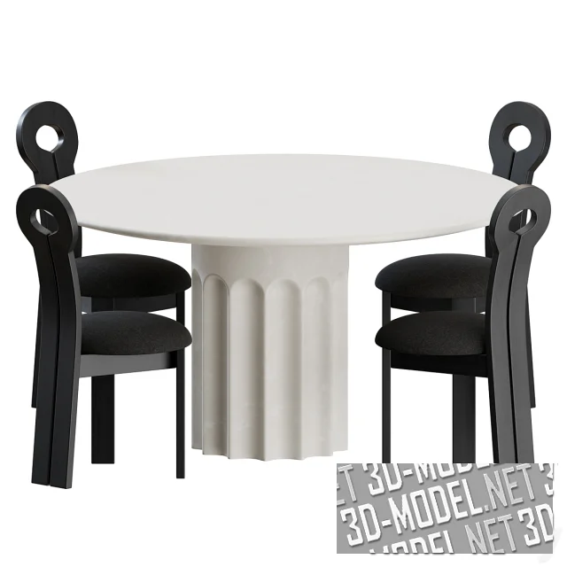 3d-модель Стол Doric и стул Whit от Lulu&Georgia