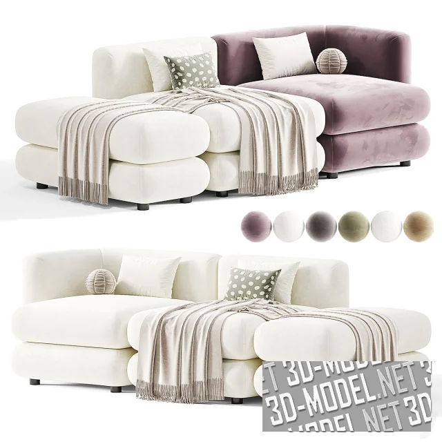 3d-модель Диван Brera от Divan.ru, несколько вариантов обивки