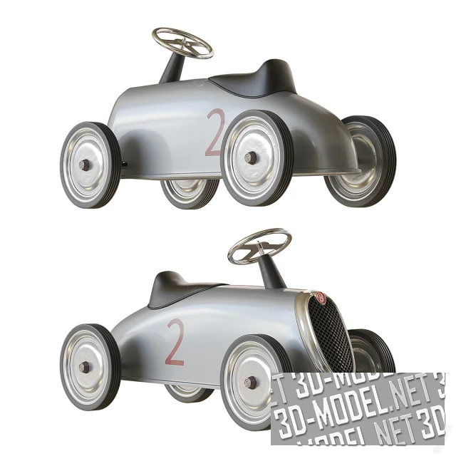 3d-модель Машинка-толокар Baghera Rider Silver