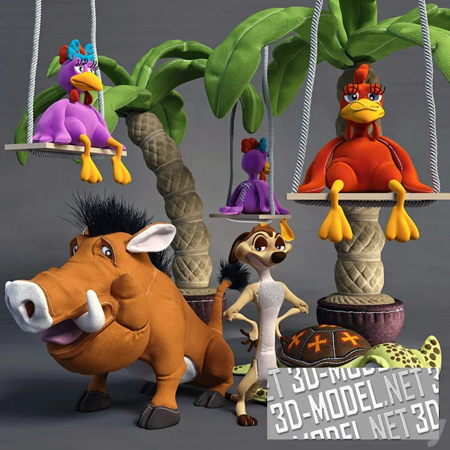 3d-модель Мягкие игрушки Тимон и Пумба
