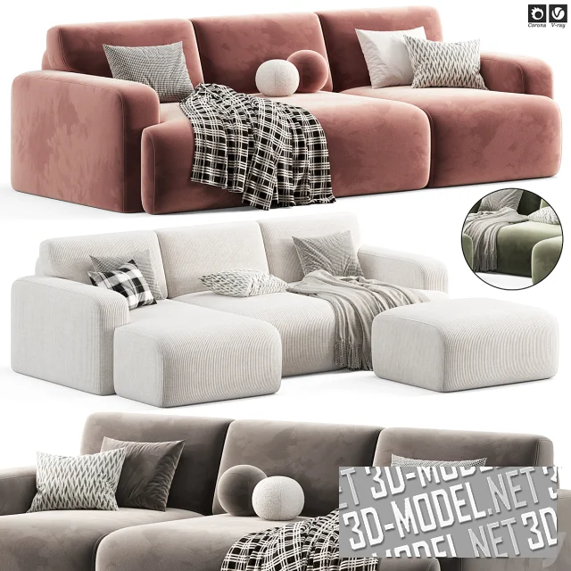 3d-модель Модульный диван Bonent от Divan.ru