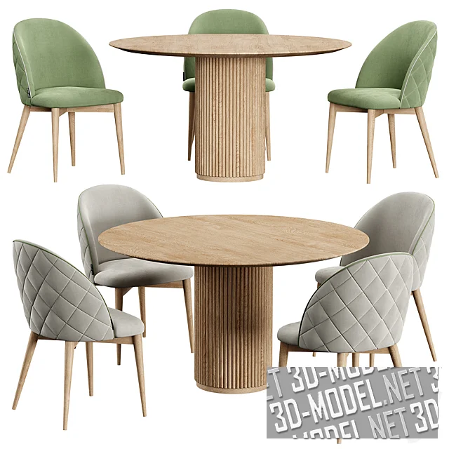 3d-модель Стулья Dijon и стол PALAIS ROYAL
