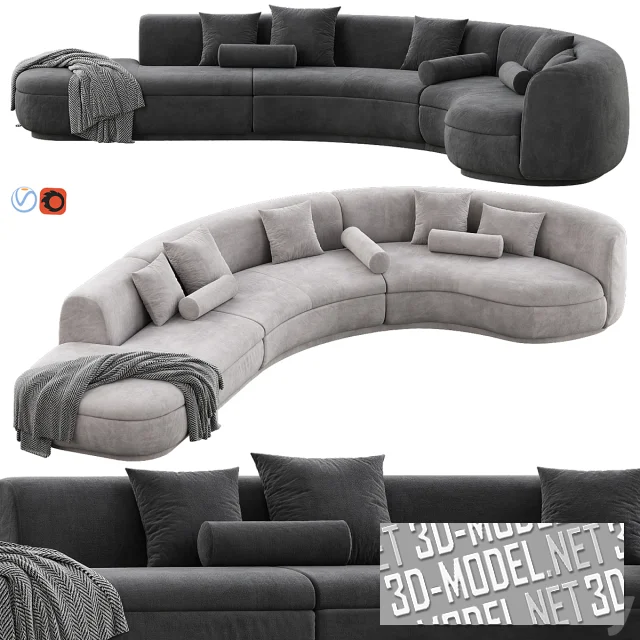 3d-модель Изогнутый диван Piaf