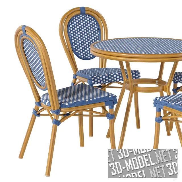 3d-модель Комплект плетеной мебели