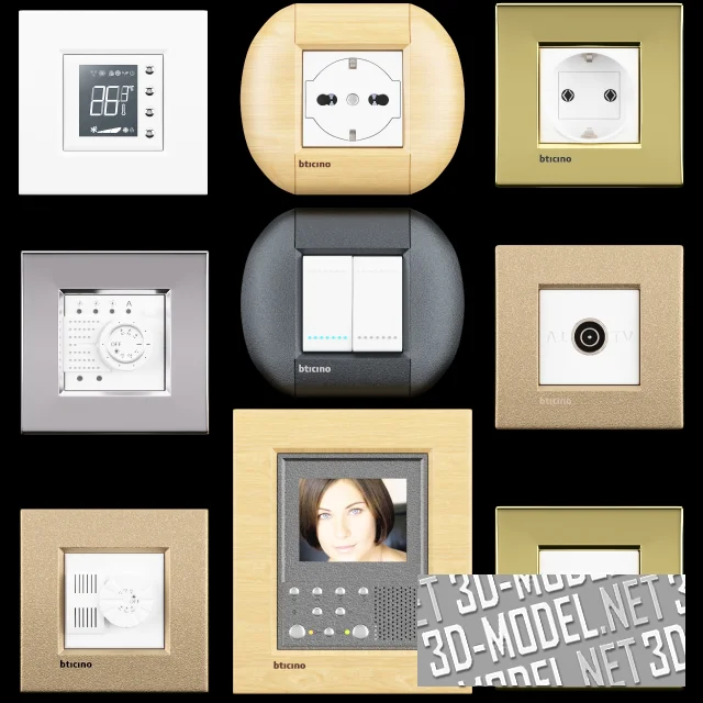 3d-модель Комплект розеток и выключателей Livinglight & Air