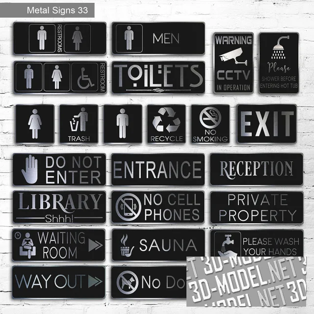 3d-модель Металлические таблички