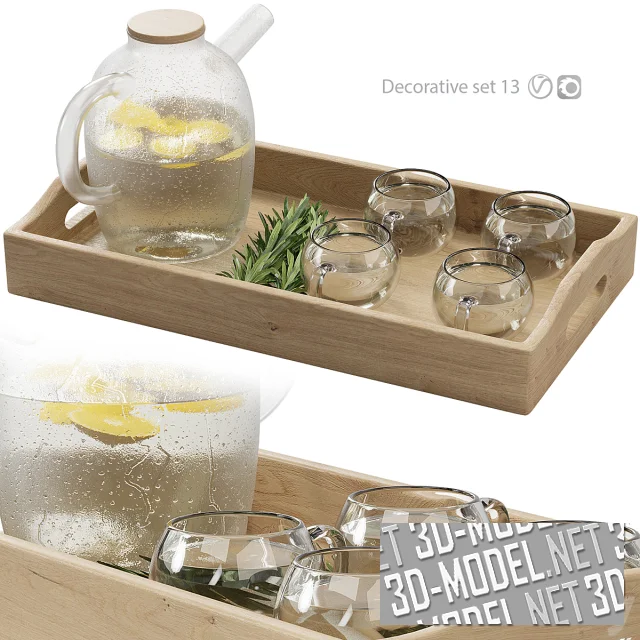3d-модель Набор декора с домашним лимонадом