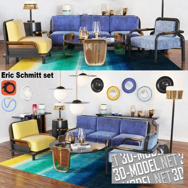 3d-модель Набор мебели и аксессуаров от Eric Schmitt