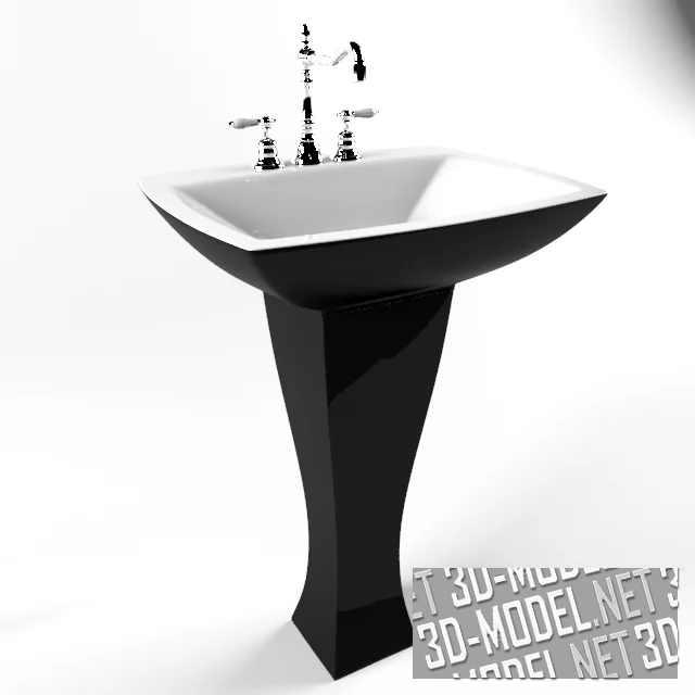 3d-модель Напольная раковина Artceram Jazz JZ17 Cbi-nero