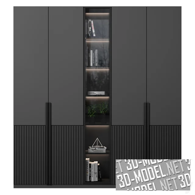 3d-модель Шкаф со стеклянной вставкой