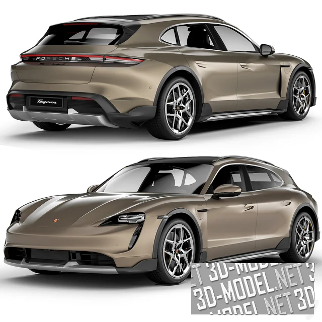 3d-модель Универсал Porsche Taycan Turbo S Cross Turismo 2021