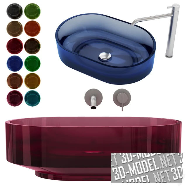 3d-модель 12 цветов – раковина Borghi60, смеситель Essentia ES201, ES303