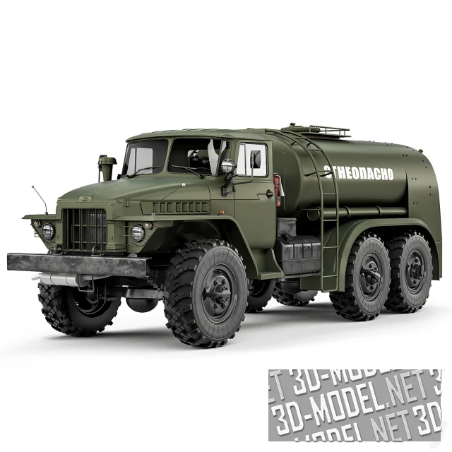 3d-модель Армейский топливозаправщик Ural TZ-5-375D 1966