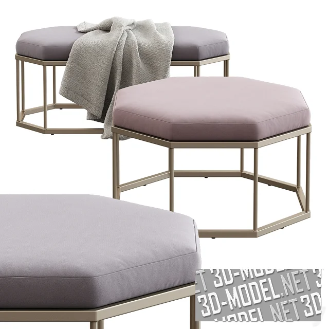 3d-модель Банкетка и пуф Roar Rabbit Geo Ottoman от West Elm