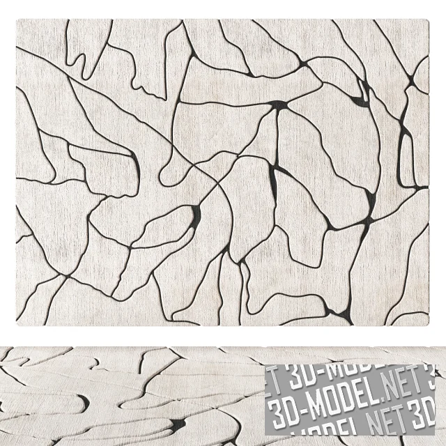 3d-модель Бежевый ковер с контрастным рисунком