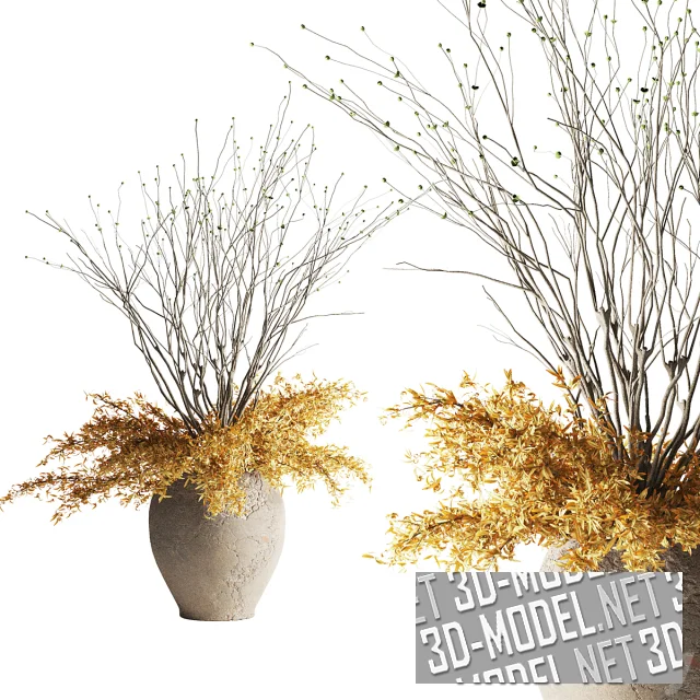 Букет из веток в большой вазе