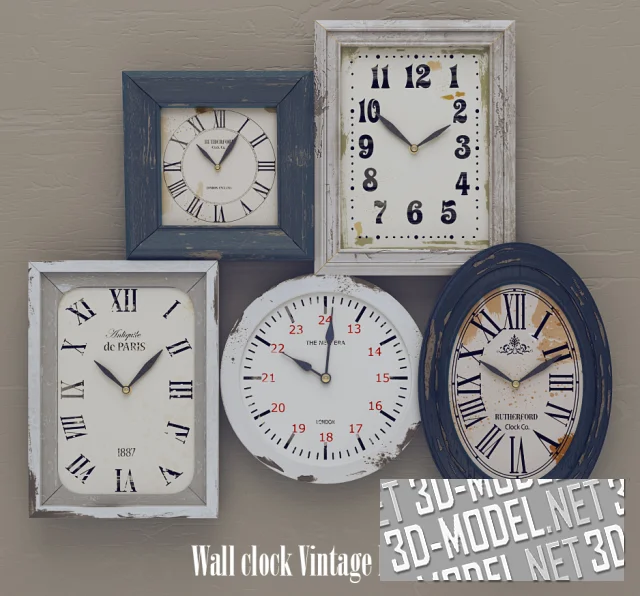 3d-модель Часы от Kare Design, винтажный стиль
