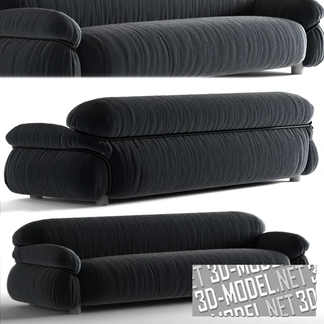 3d-модель Черный диван SESANN