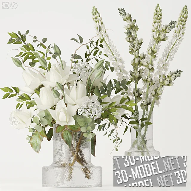 3d-модель Цветочная композиция - два букета в вазах