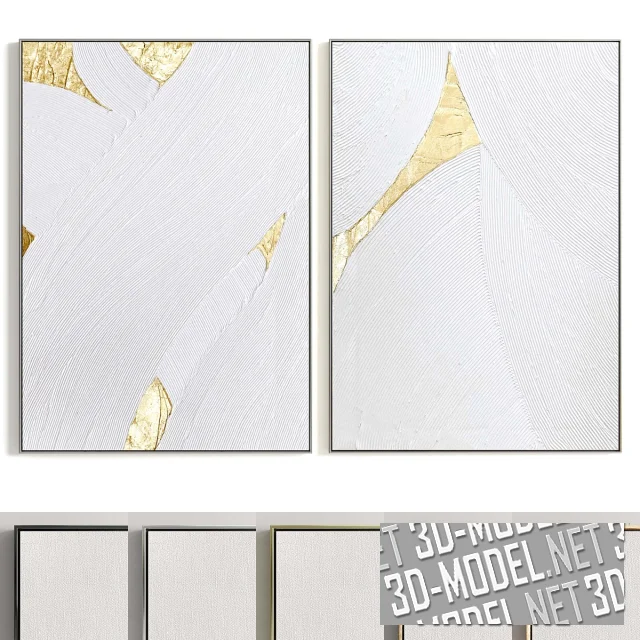 3d-модель Два рельефных декоративных панно в рамах (T-328)
