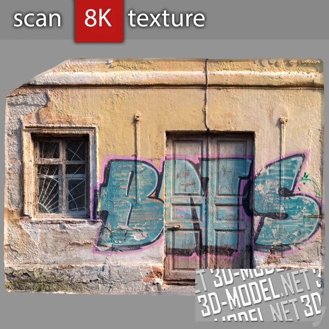 3d-модель Фасад с граффити