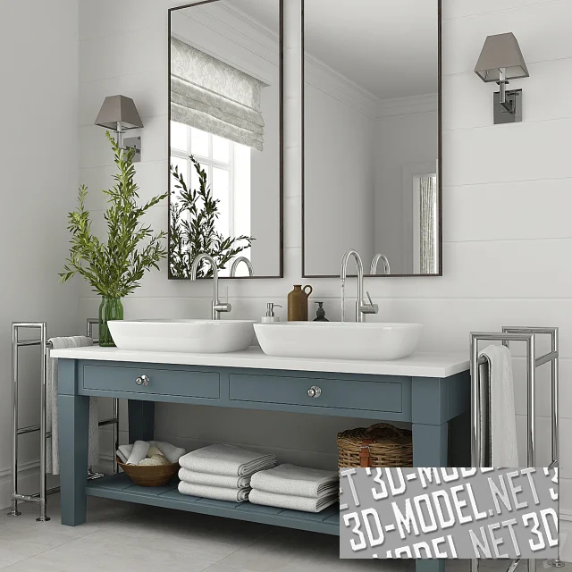 3d-модель Гарнитур для ванной с декором