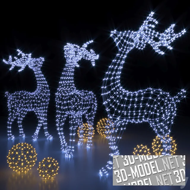 3d-модель Гирлянда в форме оленя