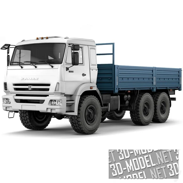 3d-модель Грузовик Kamaz 43118 flatbed 2017