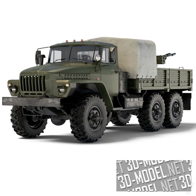 3d-модель Грузовик Ural 4320 ZU-23-2 1998