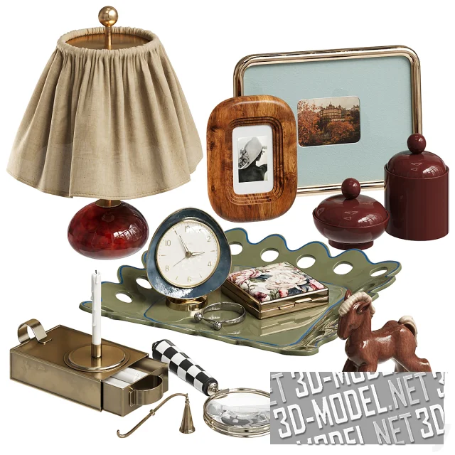 3d-модель Комплект с картинами, пони и шкатулкой