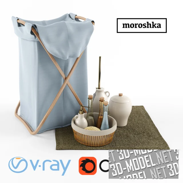 3d-модель Корзина для белья и сет Moroshka Naturel