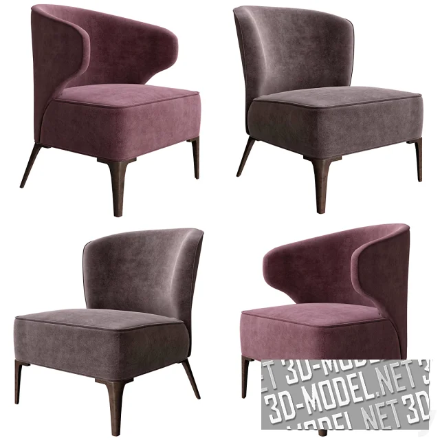 3d-модель Кресло ASTON в двух вариантах обивки