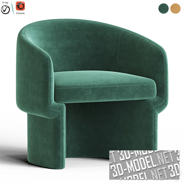 3d-модель Кресло Franco Mustard, 2 цвета обивки