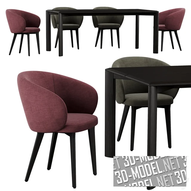 3d-модель Кресло Huma и стол Kotai от Expormim