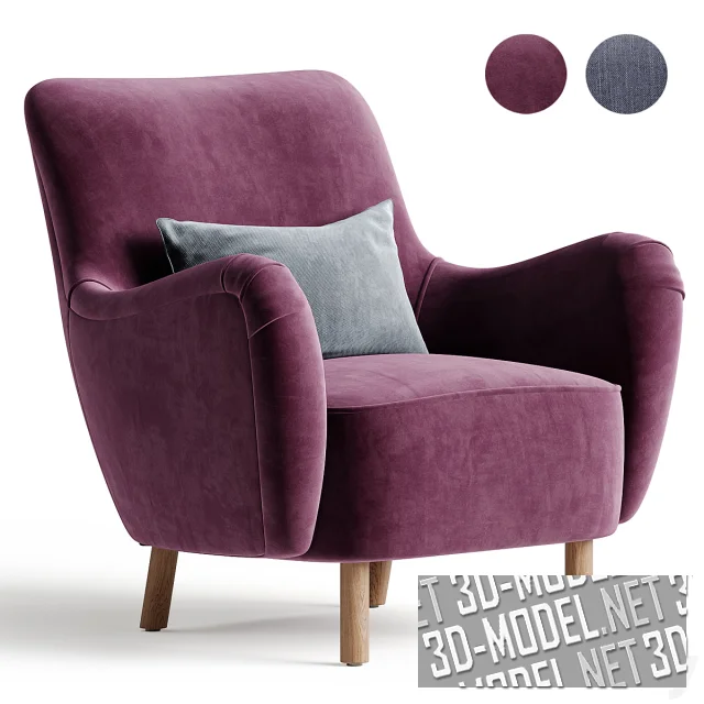 3d-модель Кресло Perry в сканди-стиле