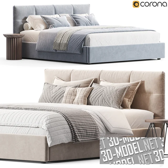3d-модель Кровать Michelle от Blest, с прикроватными столиками