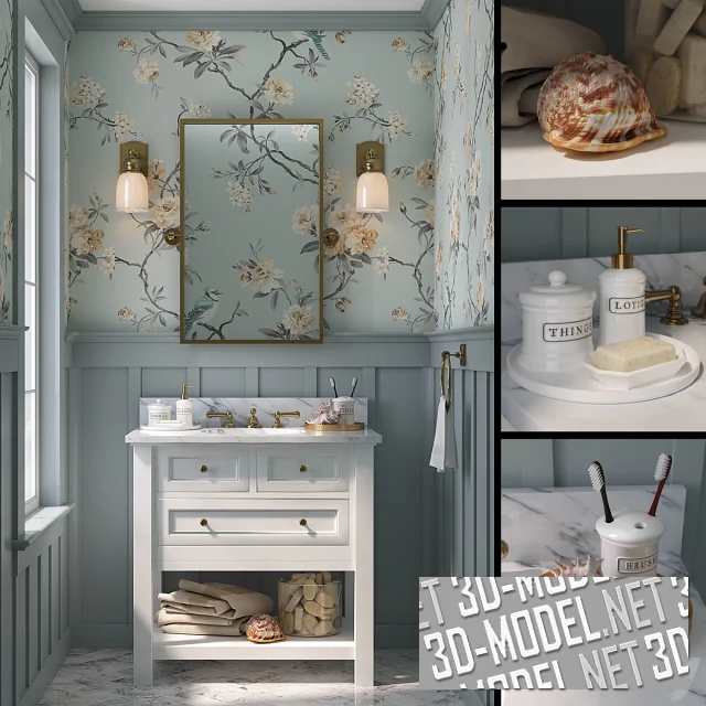 3d-модель Мебель и декор для ванной от POTTERY BARN