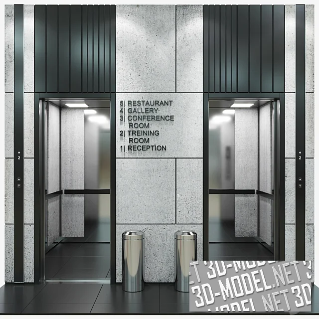 3d-модель Минималистичный пассажирский лифт