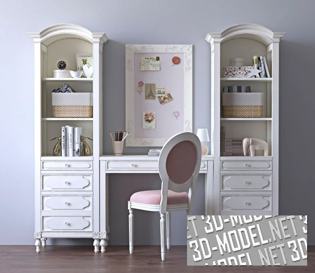 3d-модель Набор мебели BELLINA, декор от Restoration Hardware