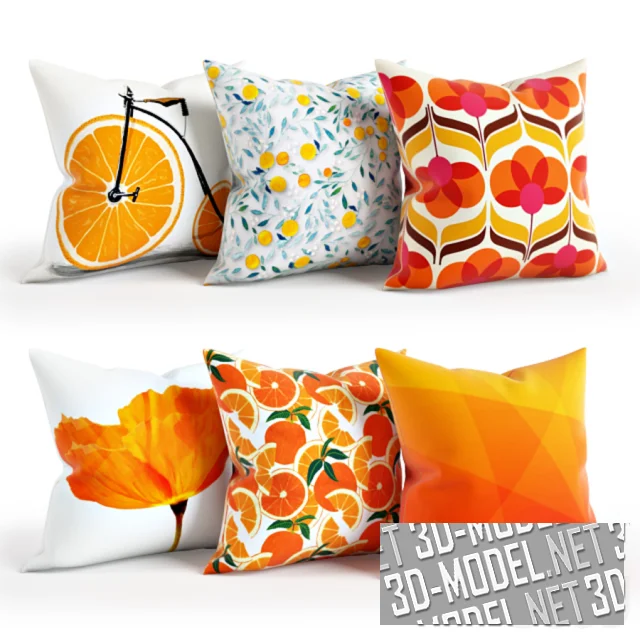 Набор подушек в оранжевых тонах