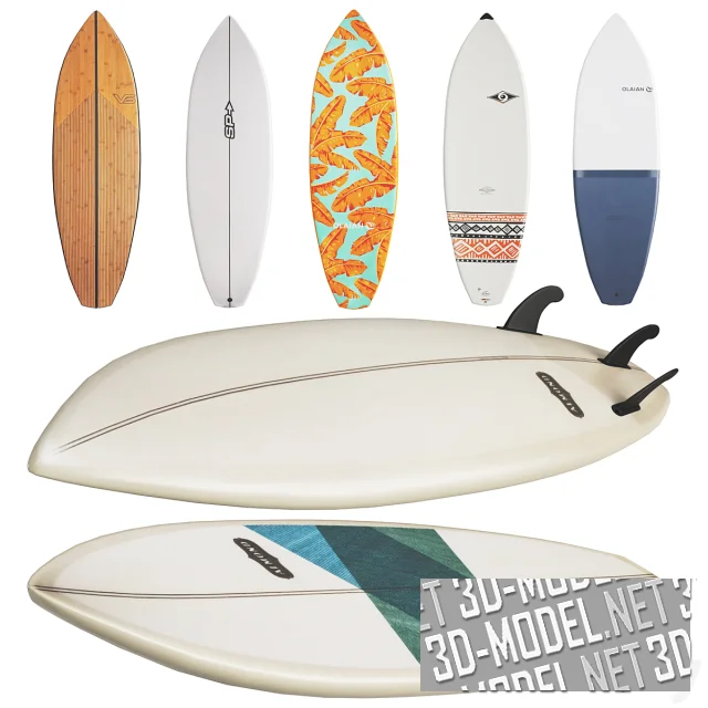 3d-модель Несколько вариантов досок для серфинга