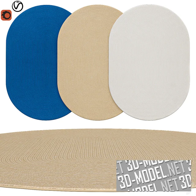3d-модель Овальные ковры, 3 цвета