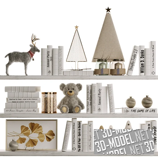3d-модель Полки с игрушками, книгами и декором