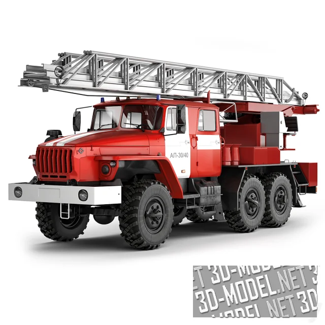 3d РјРѕРґРµР»СЊ Пожарная машина AL-30-40 Ural-4320