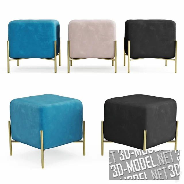 3d-модель Пуф To4rooms, 3 цвета