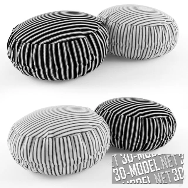 3d-модель Пуфы с полосатым принтом