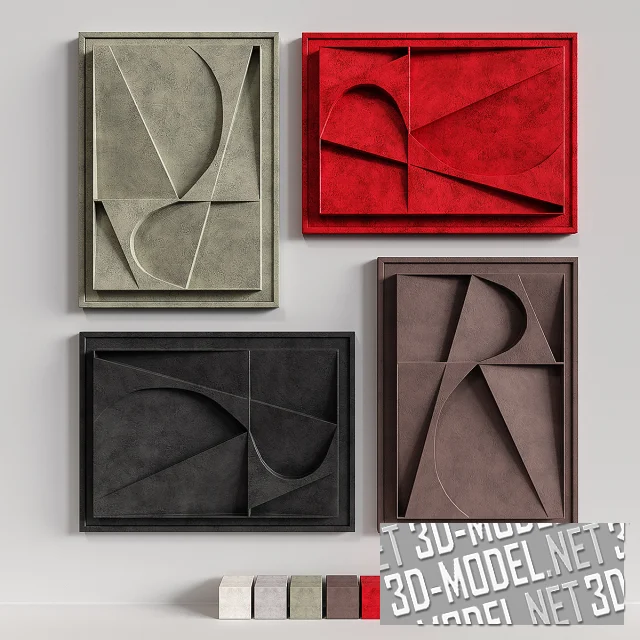 3d-модель Рельефное панно в рамке RUST PUZZLE
