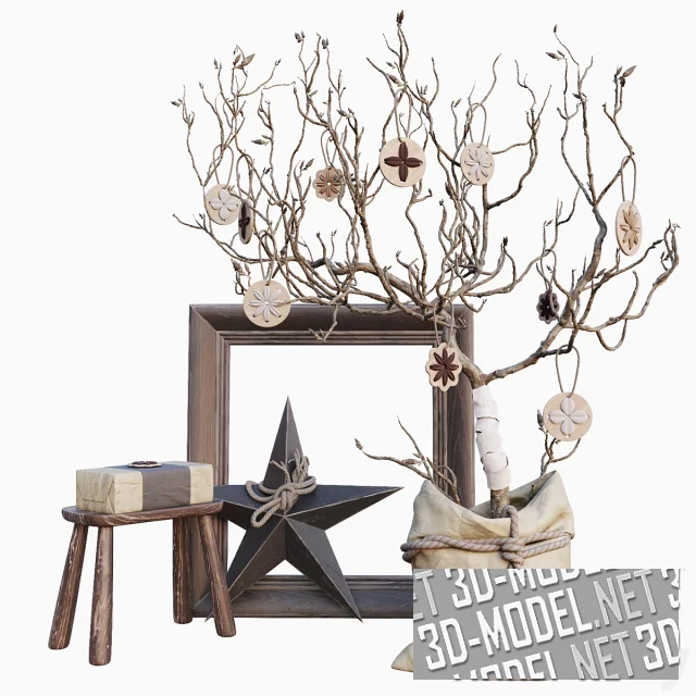3d-модель Рустикальный сет для зимних праздников