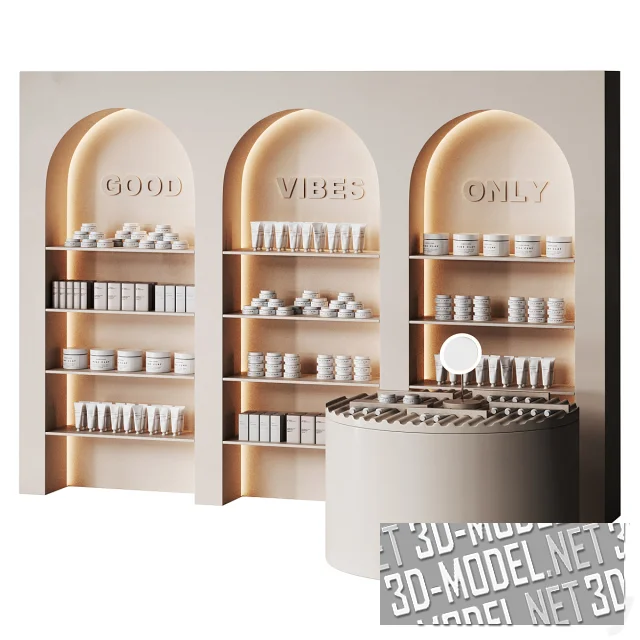 3d-модель Салон красоты с арочной витриной