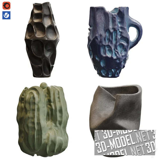 3d-модель Серия керамических ваз